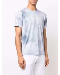 Мужская серая футболка с круглым вырезом с принтом тай-дай от Ea7 Emporio Armani