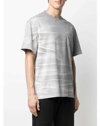 Мужская серая футболка с круглым вырезом с принтом тай-дай от Feng Chen Wang