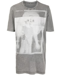Мужская серая футболка с круглым вырезом с принтом от 11 By Boris Bidjan Saberi