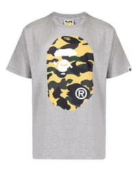 Мужская серая футболка с круглым вырезом с принтом от A Bathing Ape