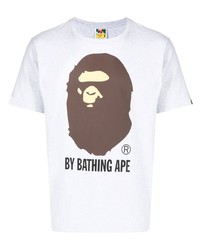 Мужская серая футболка с круглым вырезом с принтом от A Bathing Ape