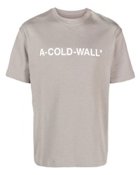 Мужская серая футболка с круглым вырезом с принтом от A-Cold-Wall*