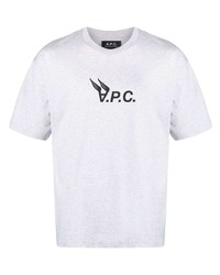 Мужская серая футболка с круглым вырезом с принтом от A.P.C.