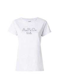 Женская серая футболка с круглым вырезом с принтом от A.P.C.