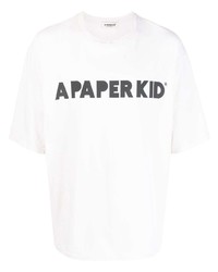 Мужская серая футболка с круглым вырезом с принтом от a paper kid