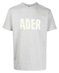 Мужская серая футболка с круглым вырезом с принтом от Ader Error