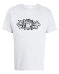 Мужская серая футболка с круглым вырезом с принтом от agnès b.