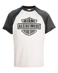 Мужская серая футболка с круглым вырезом с принтом от Alchemist