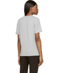 Женская серая футболка с круглым вырезом с принтом от MCQ