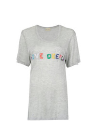Женская серая футболка с круглым вырезом с принтом от Andrea Bogosian