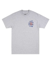 Мужская серая футболка с круглым вырезом с принтом от Anti Social Social Club