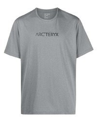 Мужская серая футболка с круглым вырезом с принтом от Arc'teryx