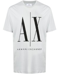 Мужская серая футболка с круглым вырезом с принтом от Armani Exchange