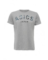 Мужская серая футболка с круглым вырезом с принтом от Asics