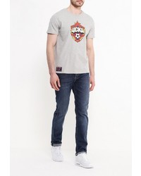 Мужская серая футболка с круглым вырезом с принтом от Atributika &amp; Club™