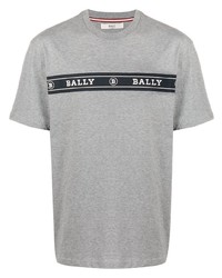 Мужская серая футболка с круглым вырезом с принтом от Bally