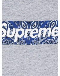 Мужская серая футболка с круглым вырезом с принтом от Supreme