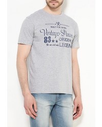 Мужская серая футболка с круглым вырезом с принтом от Baon