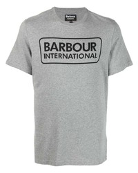 Мужская серая футболка с круглым вырезом с принтом от Barbour International