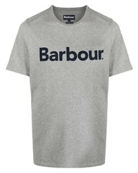 Мужская серая футболка с круглым вырезом с принтом от Barbour