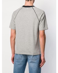 Мужская серая футболка с круглым вырезом с принтом от Ami Paris