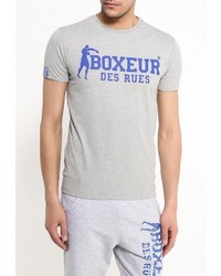 Мужская серая футболка с круглым вырезом с принтом от Boxeur Des Rues