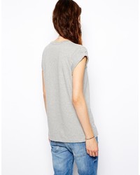 Женская серая футболка с круглым вырезом с принтом от Asos