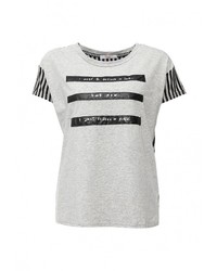 Женская серая футболка с круглым вырезом с принтом от Bright Girl
