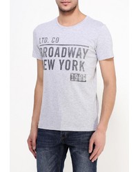 Мужская серая футболка с круглым вырезом с принтом от Broadway