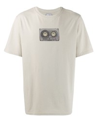 Мужская серая футболка с круглым вырезом с принтом от C2h4