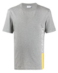 Мужская серая футболка с круглым вырезом с принтом от Calvin Klein