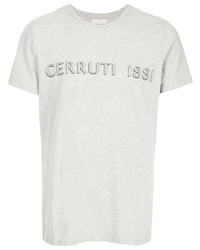Мужская серая футболка с круглым вырезом с принтом от Cerruti 1881