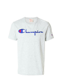 Мужская серая футболка с круглым вырезом с принтом от Champion