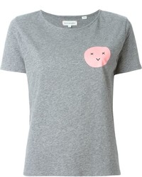 Женская серая футболка с круглым вырезом с принтом от Chinti and Parker