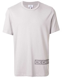 Мужская серая футболка с круглым вырезом с принтом от CK Calvin Klein