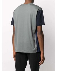 Мужская серая футболка с круглым вырезом с принтом от Emporio Armani