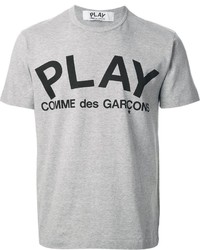 Мужская серая футболка с круглым вырезом с принтом от Comme des Garcons