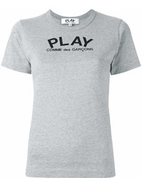 Женская серая футболка с круглым вырезом с принтом от Comme des Garcons