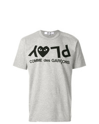 Мужская серая футболка с круглым вырезом с принтом от Comme Des Garcons Play