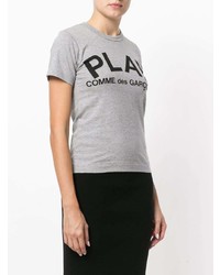 Женская серая футболка с круглым вырезом с принтом от Comme Des Garcons Play