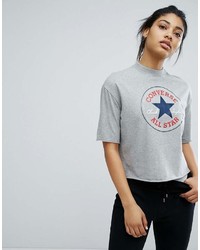 Женская серая футболка с круглым вырезом с принтом от Converse