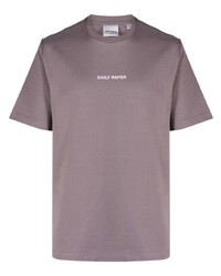 Мужская серая футболка с круглым вырезом с принтом от Daily Paper