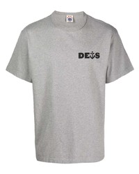 Мужская серая футболка с круглым вырезом с принтом от Deus Ex Machina