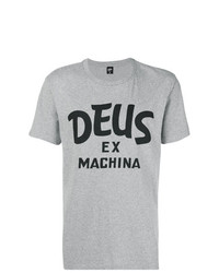 Мужская серая футболка с круглым вырезом с принтом от Deus Ex Machina