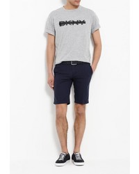Мужская серая футболка с круглым вырезом с принтом от DKNY