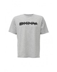 Мужская серая футболка с круглым вырезом с принтом от DKNY