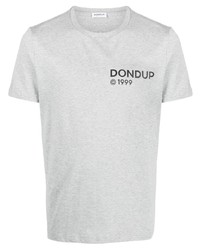 Мужская серая футболка с круглым вырезом с принтом от Dondup