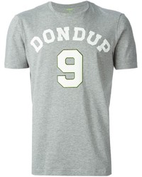 Мужская серая футболка с круглым вырезом с принтом от Dondup
