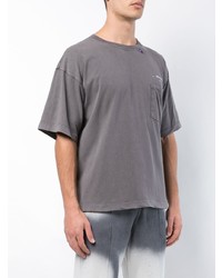 Мужская серая футболка с круглым вырезом с принтом от Off-White