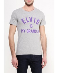 Мужская серая футболка с круглым вырезом с принтом от Eleven Paris
